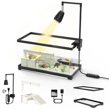 Turtle Tank Kit for Reptile-4.8 Gallon Aquatic Reptile Habitat with Rainfall ...