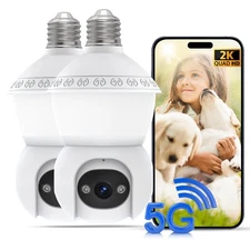 Light Bulb Camera Outdoor,5G& 2.4G WiFi Security Cameras Wireless Outdoor,3MP...