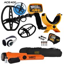 Garrett ACE 400 Metal Detector Special w/ Pinpointer, Box, Book, Bag