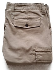 ex LANDS' END TRADITIONAL FIT CARGO Trousers Peached Stretch Cotton Waist 30-46"