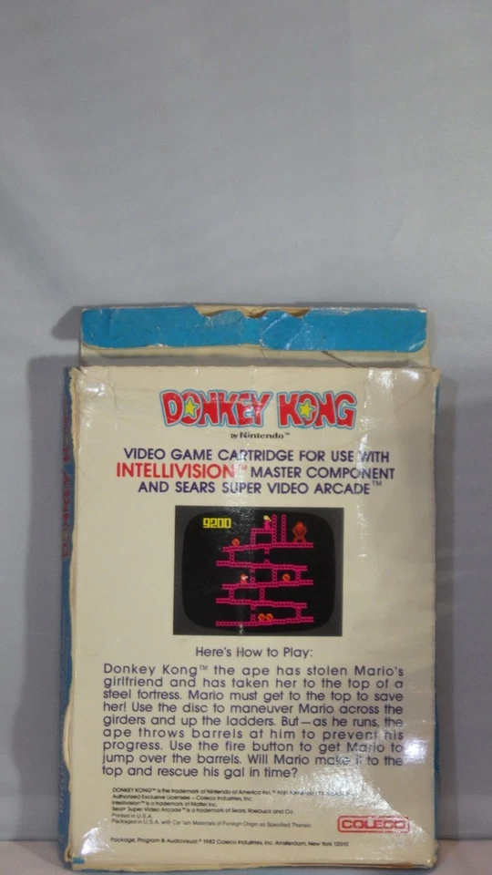 Vintage Donkey Kong Coleco 1982 Nintendo for Intellivision Video Game & Box b2 - Image 2 of 4