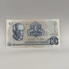 1979 NORWAY 10 KRONER VF -AU