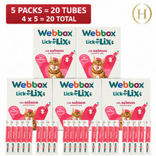 Webbox Lick E Lix Cat Treats Salmon Grain Free Tasty Yougert Snaks 20 x 15g Pack