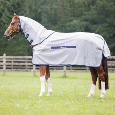 Bucas 140 Silver/Blue Regen-/Fliegendecke Buzz-off Rain & Neck