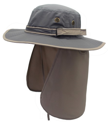 Unisex UPF50+ UV Protection Sun Hat with Neck Flap Wide Brim Fishing Hat for ...