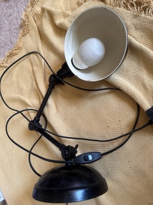Vintage Industrie Gelenk Schreibtischlampe Leuchte schwer Metall Draht Stecker ersetzt