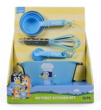 Bluey My First Real Kitchen Tools Set with 1.5 Quart Mixing Bowl, Measuring S...