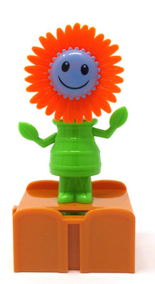 New Solar-Powered Connectables Dancing Flower Sunface Orange Flower