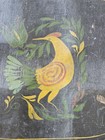 Pennsylvania Dutch Foot stool Black Painted DistelFink bird  Farmhouse Cottage — photo 9