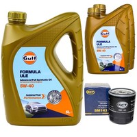 MotoröL Set Gulf Formula ULE 5W-40 7 Liter + ÖLfilter FüR Toyota Hiace IV Bus