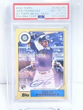 2022 Topps Series 2  #87BA-JRO 1987  Julio Rodriguez Auto RC 9 Auto PSA 10