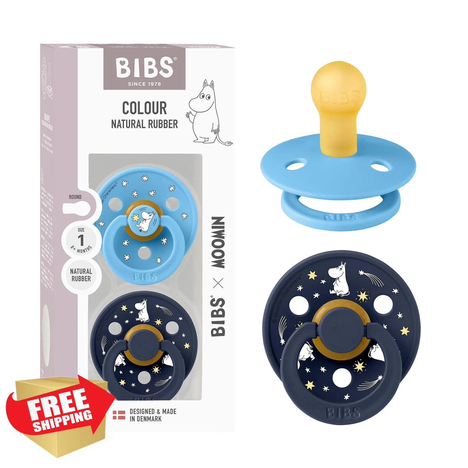 BIBS Pacifier 2pk Size 1 Breeze/Deep Space