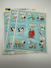 Vintage Hallmark Snoopy Peanuts Stickers 3 Full Sheets Ambassador 1970s
