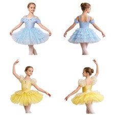 Girls Ballet Dance Costume For Stage Performance With Built-in Briefs Ballerina