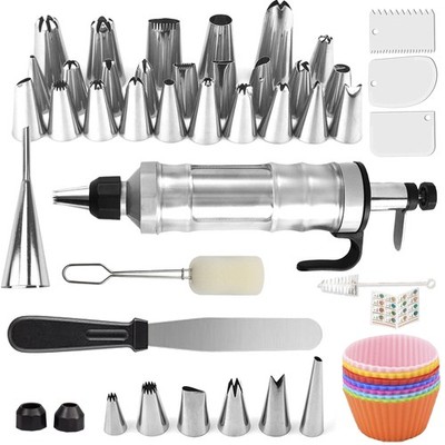 Dessert Decorating Syringe Set, Icing Piping Kit Stainless Steels Cake Decora...