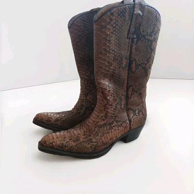 Primeboots Damen Stiefel 37 – Echtes Pythonleder, Made in Italy, Western/Biker - Bild 1 von 4