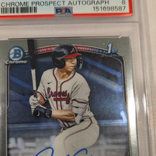 Bowman 2025 Draft Chrome Prospect Autograph Tate Southisene PSA 8 Braves