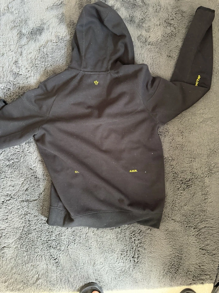 Nike NOCTA Herren Zip Hoodie Kapuzenpullover Schwarz mit gelbem Logo Gr. L - Bild 4 von 4