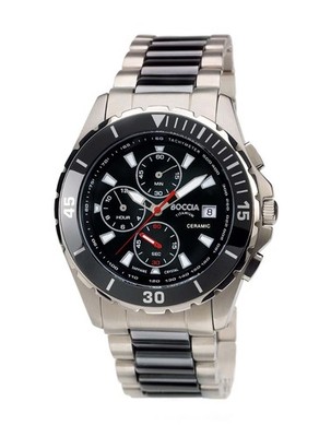 Boccia Titanium 3766-02 Herrenuhr Ceramic/Titan Chronograph Saphirglas Ø42mm