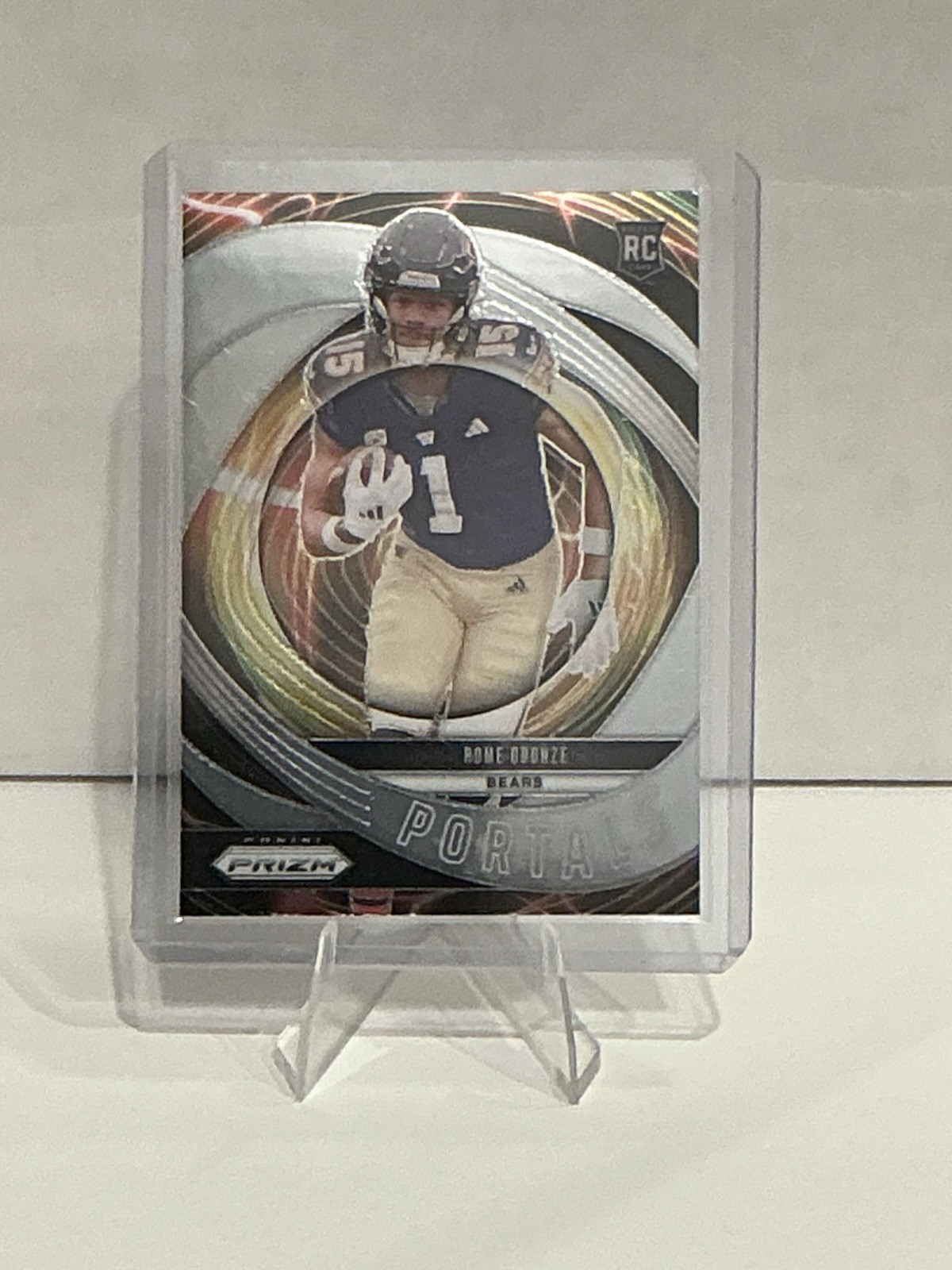 Rome Odunze 2024 Panini Prizm #9 Portals Green Prizm Rookie - Bears