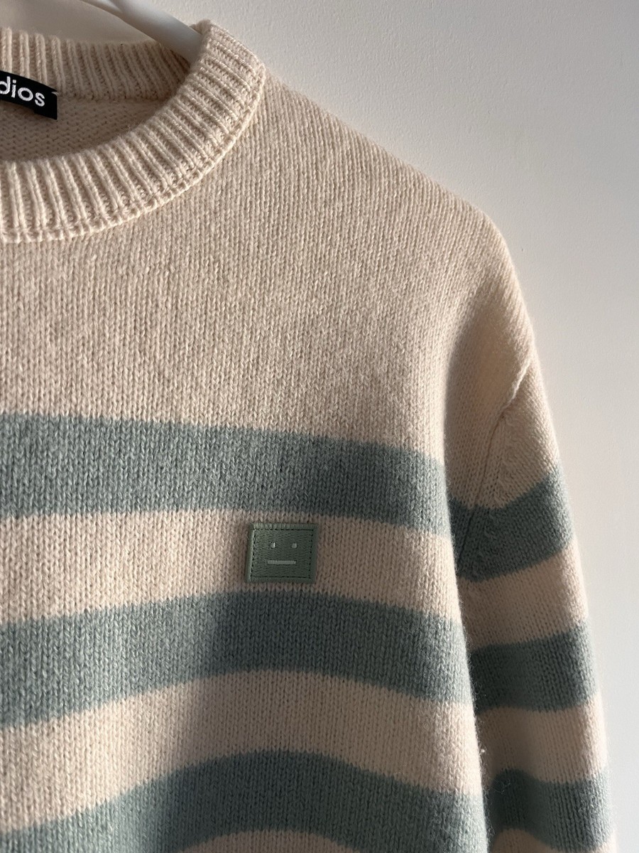 Acne Studios Unisex Acne Studios Striped Face Patch Sweater 100