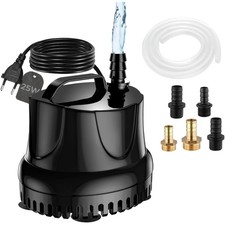 Leistungsstarke Mini Wasserpumpe 1500L/H für Aquarium, Teich, Garten - Schwarz