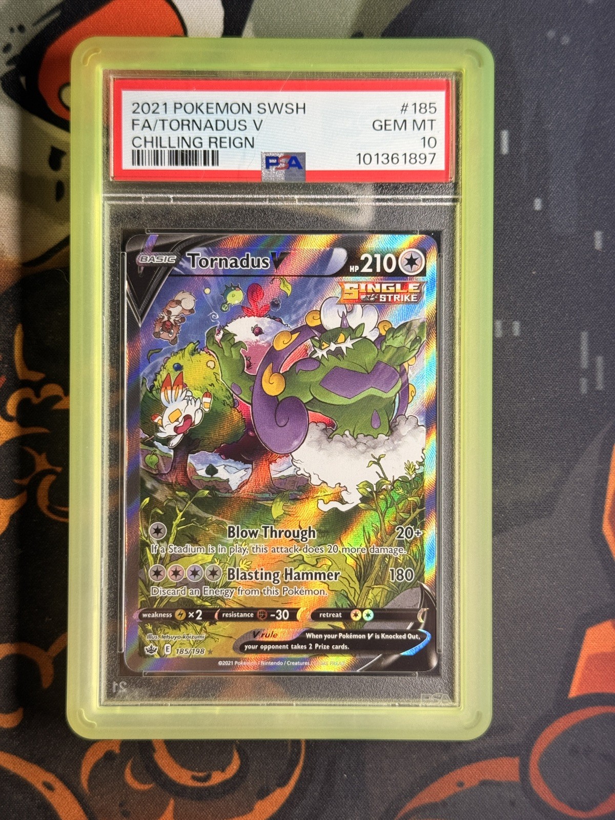 2021 Pokemon SWSH Chilling Reign Tornadus V Alt Alternate Art 185/198 PSA 10