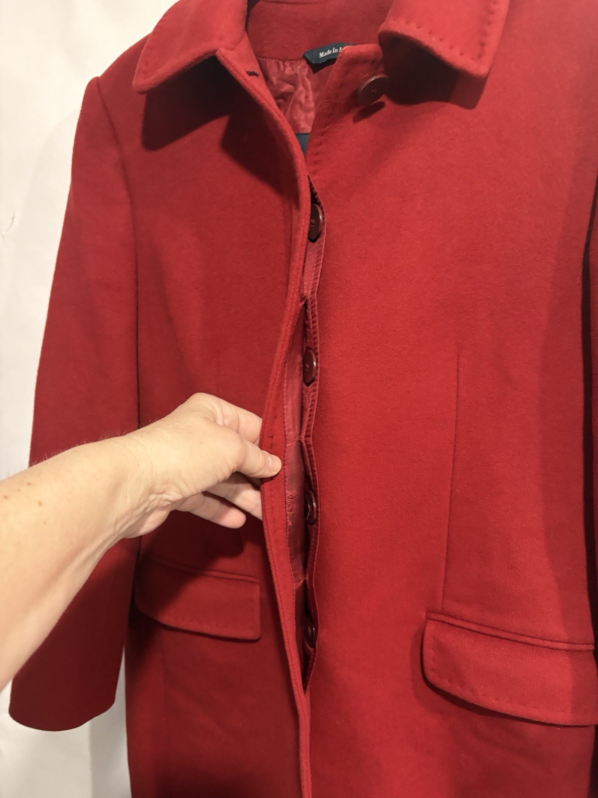 Burberry Coat Merlot Burgundy Size 8 Womens Lambwool , Cashmere image 10
