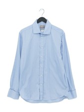 Savoy Taylors Guild Men's Shirt Collar: 16 in Blue 100 Cotton Basic
