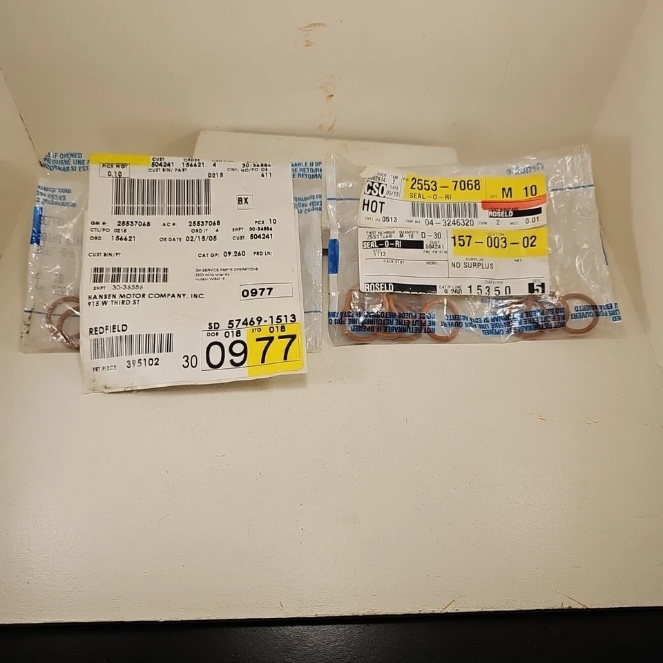 Lote De 20 GM 25537068 ORing Motor Refrigeración Calentador Entrada Y Salida Tubería Línea Chevy Foto 2 de 4