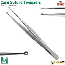 Surgical Corn Suture Tweezer 15.5cm Tissue Holding Suturing Pliers Dental STR