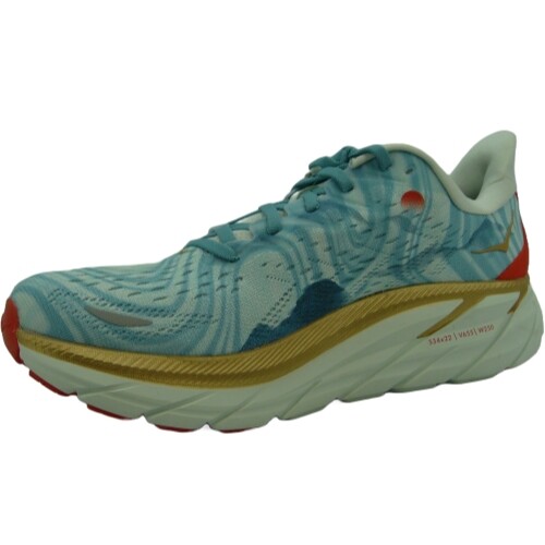 モン HOKA ONE ONE CLIFTON8 UNISEX INK WASH COASTAL SHADE / FIESTA M 9.5