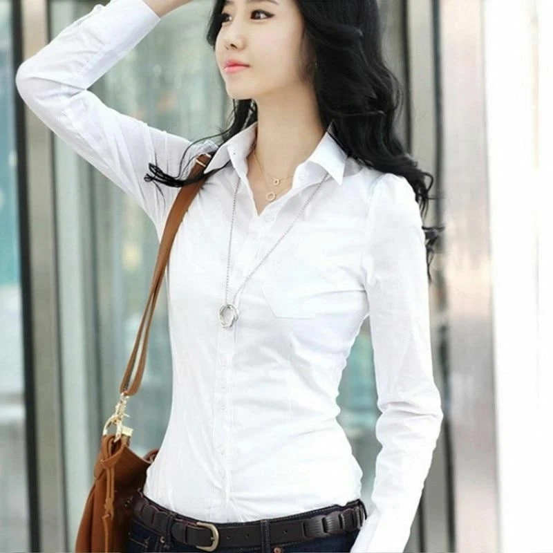 Ladies Classic Formal Shirt - White