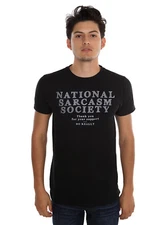 Hot Topic Mens National Sarcasm Society Funny Black Shirt New XS-2XL