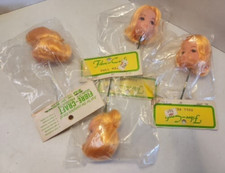 Vintage Fibre Craft Vintage 7455P 2 1/2" Doll Head Parts Blonde Long Hair Girl