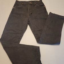 WRANGLER Straight Cut Vintage High Rise Black Denim Jeans Sz 13 34 Length USA