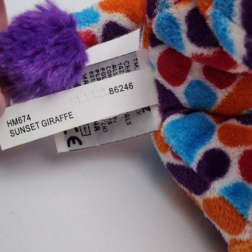 Ganz Webkinz Sunset Giraffe Plush Rainbow Spots Stuffed Animal No Code HM674 - Picture 7 of 8