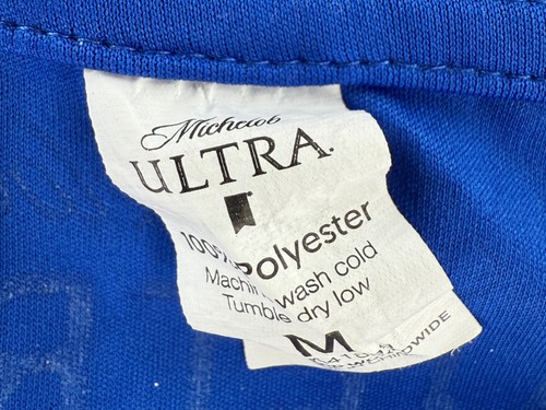 Michelob Ultra Shirt Mens Medium Blue Red Logo Beer Long Sleeve Polyester Casual - Picture 8 of 8