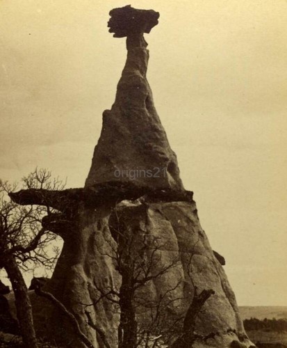 vintage photo UTES Medicinal Monument PARK GURNSEY ROCKY MOUNTAIN stereoview - Picture 2 of 3
