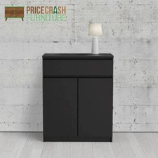 NAIA SMALL COMPACT PETITE SIDEBOARD BUFFET UNIT 1 DRAWER 2 DOORS IN BLACK MATT