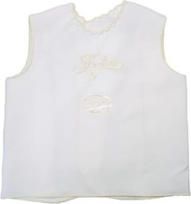 PASTELLO - CAMICINA  DELLA FORTUNA NEONATI NASCITA RICAMATA BIANCO LATTE SETA