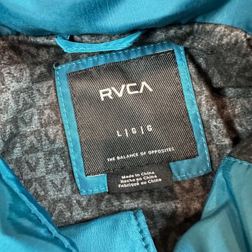 RVCA Mens sz L Snap Closure Windbreaker Iridiscent Blue - Picture 9 of 9