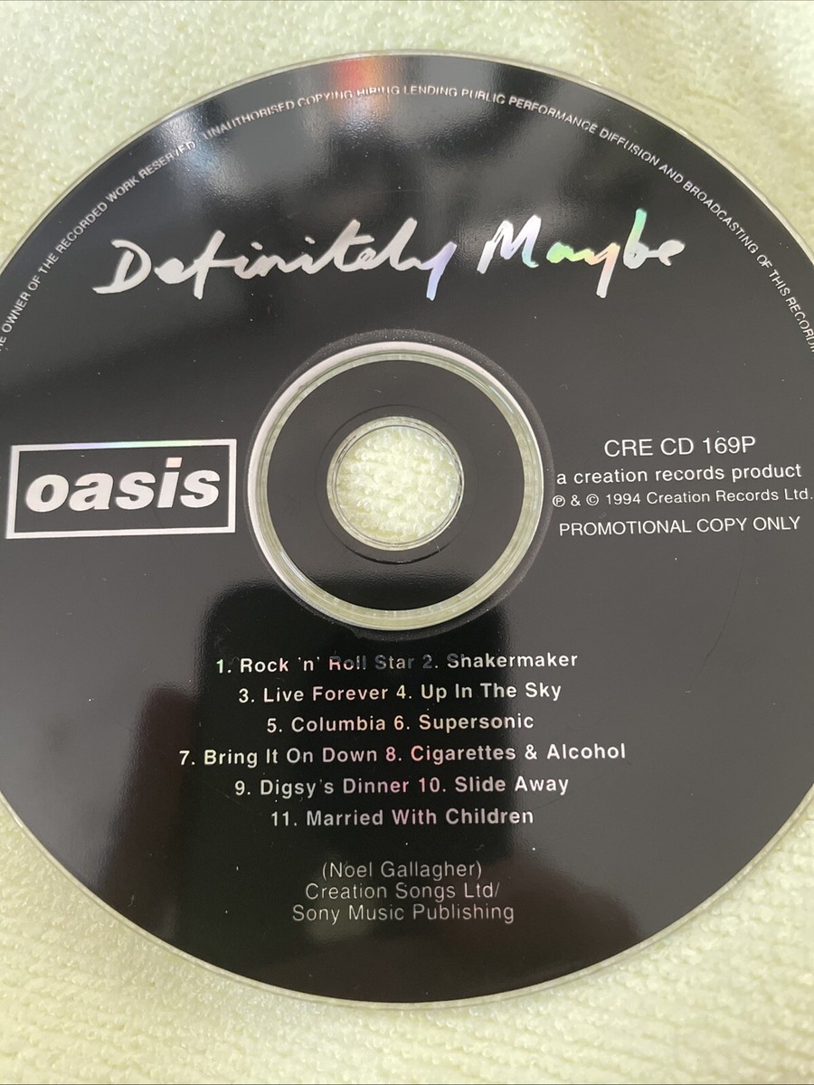 OASIS - DEFINITELY MAYBE OFFICIAL RARE PROMO CD 1994 OASIS - DEFINITELY MAYBE OFFICIAL RARE PROMO CD 1994