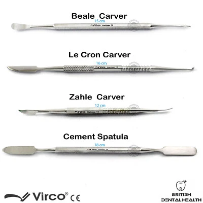 VIRCO UK Wax & Modelling Tools Le Cron Zahle Beale Carvers Dental Technician Lab Cement