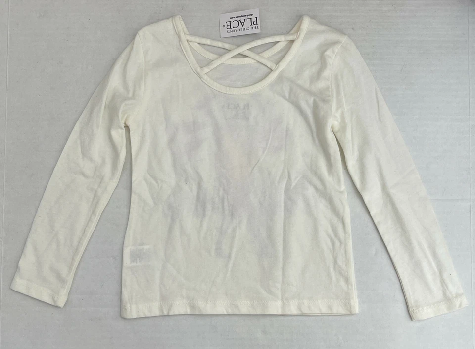 Camisa TCP Niñas Espalda Cruzada Ligera Brillo Manga Larga, Marfil, XS(4), NUEVA CON ETIQUETAS Foto 2 de 2