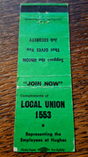 Vintage Matchbook: Electronic Technicians Union Local 1553, Hughes Aircraft, CA