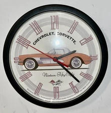 Licensed 1958 Corvette Red Convertible Chevrolet General Motors Sign Wall Clock
