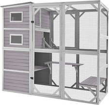 Aivituvin Large Cat Catio 4 Tiers Enclosures House with Roof Weatherproof