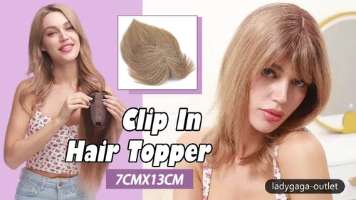 100% Echthaar Topper Toupet Extensions Clip In Remy Human Hair Toupee Haarteil l - Video 1 von 1