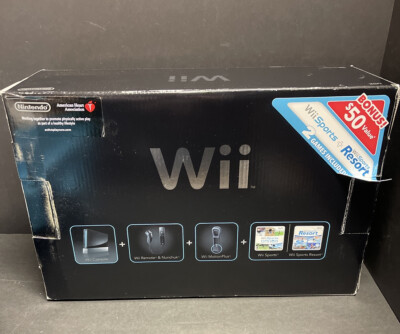 Nintendo Wii Black Wii Sports & Resort Black BOX ONLY Cardboard
